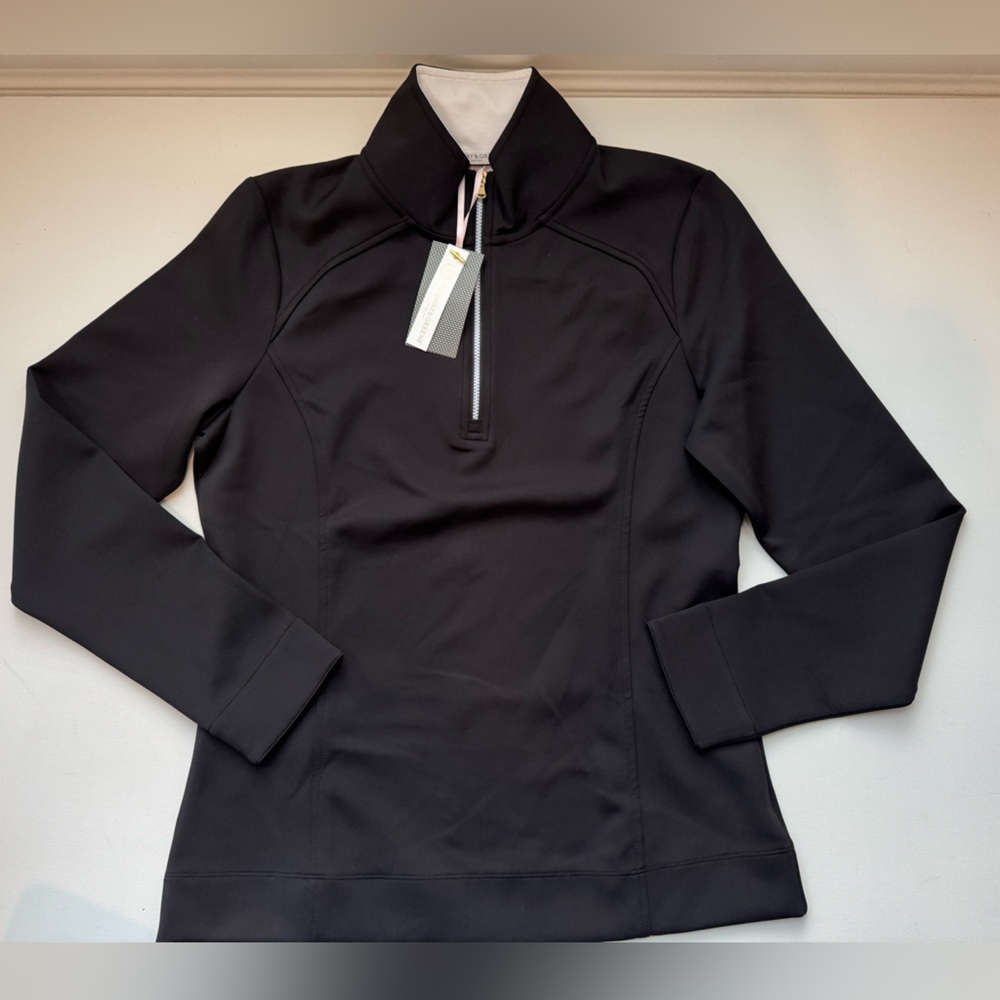 NWT Fairway & Greene Black Quarter Zip Pullover NWT Size M Golf Athletic Top